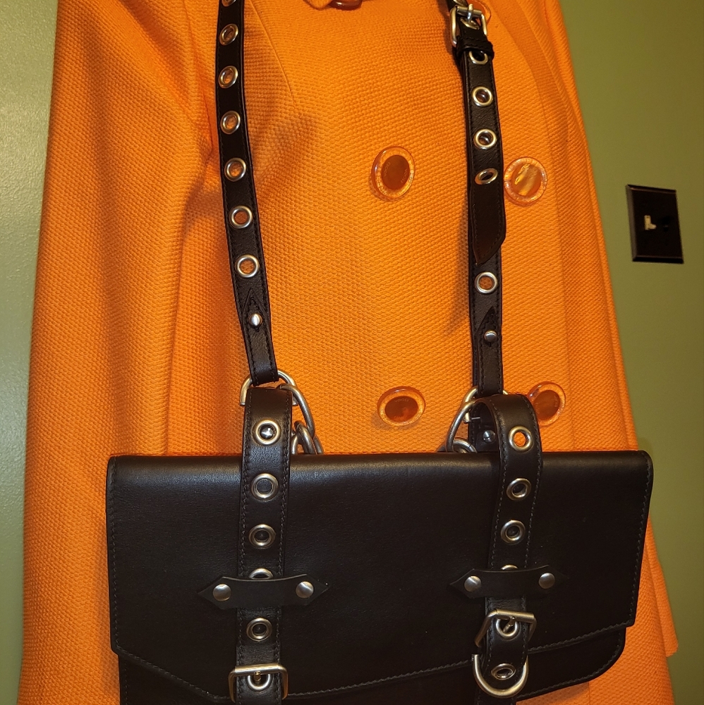 Versace biker saddle chain satchel crossbody bag detachable strap - Picture 4 of 15